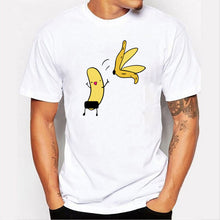 Load image into Gallery viewer, Men's Banana Disrobe Funny Design Print T-shirt Summer Humor Joke Hipster T-Shirt White Casual T Shirts Outfits Streetwear
