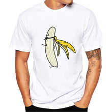 Load image into Gallery viewer, Men's Banana Disrobe Funny Design Print T-shirt Summer Humor Joke Hipster T-Shirt White Casual T Shirts Outfits Streetwear

