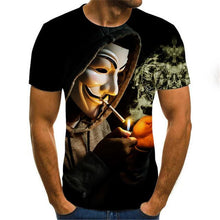 Load image into Gallery viewer, 2020 Summer New Men's T-shirt 3D Skull &amp; Poker Fashion Short-sleeved Tops Street Round Neck T-shirt Unisex Casual T-shirt
