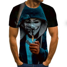 Load image into Gallery viewer, 2020 Summer New Men's T-shirt 3D Skull &amp; Poker Fashion Short-sleeved Tops Street Round Neck T-shirt Unisex Casual T-shirt
