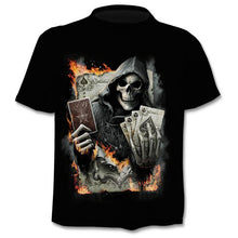 Load image into Gallery viewer, 2020 Summer New Men's T-shirt 3D Skull &amp; Poker Fashion Short-sleeved Tops Street Round Neck T-shirt Unisex Casual T-shirt
