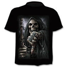 Load image into Gallery viewer, 2020 Summer New Men's T-shirt 3D Skull &amp; Poker Fashion Short-sleeved Tops Street Round Neck T-shirt Unisex Casual T-shirt
