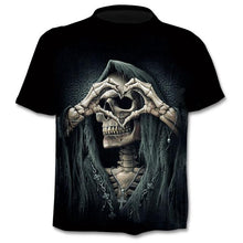 Load image into Gallery viewer, 2020 Summer New Men's T-shirt 3D Skull &amp; Poker Fashion Short-sleeved Tops Street Round Neck T-shirt Unisex Casual T-shirt
