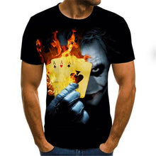 Load image into Gallery viewer, 2020 Summer New Men's T-shirt 3D Skull &amp; Poker Fashion Short-sleeved Tops Street Round Neck T-shirt Unisex Casual T-shirt
